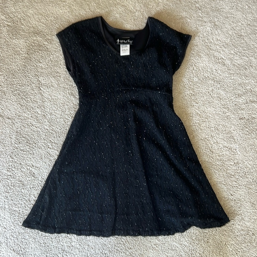 Vintage Black Sparkle scoop neck mini dress size 5/6